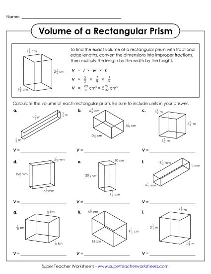 aVolume of Rectangular Prisms (Fractions)