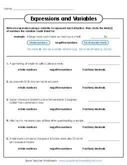 New Identifying Variable Sets Worksheet