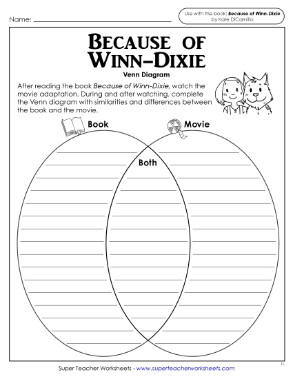 New Because of Winn-Dixie Venn Diagram Worksheet New Because of Winn-Dixie Venn Diagram Worksheet