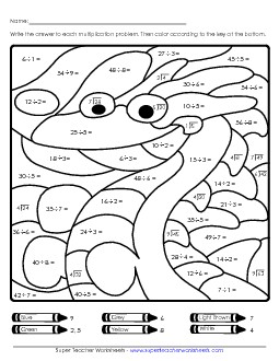 Division Mystery Picture: Sea Monster Worksheet