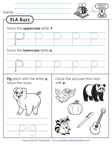 New Kindergarten ELA Buzz: Week 7<br>Worksheets 31 through 35 Worksheet New Kindergarten ELA Buzz: Week 7<br>Worksheets 31 through 35 Worksheet