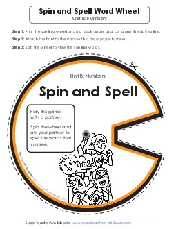 Spin and Spell (B-Number Words)  Spelling B Worksheet