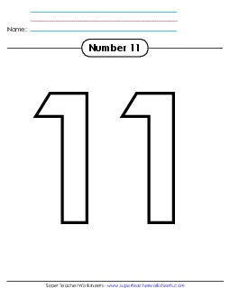 Outline - Number 11 Free Number Families Worksheet