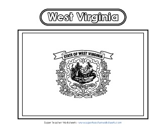 West Virginia Flag Coloring Page States Individual Worksheet