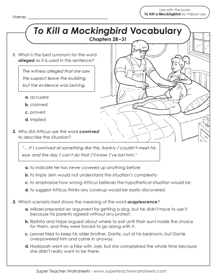 New Vocabulary Questions (Chapters 28–31) Worksheet New Vocabulary Questions (Chapters 28–31) Worksheet