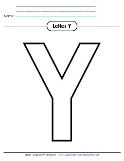 Outline - Uppercase Y Alphabet Worksheet