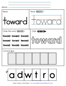 Worksheet 2: Toward Sight Words Individual Worksheet