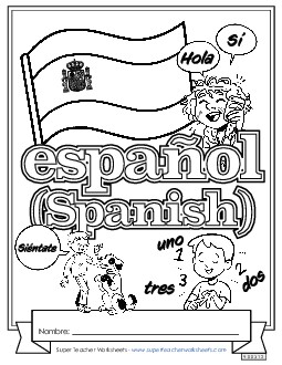 Spanish (español) Subject Covers Worksheet