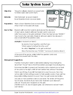 Solar System Scoot 5th Grade Science Worksheet