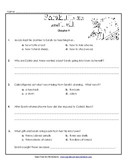 Questions for Chapter 9 Book Sarah Plain And Tall Worksheet