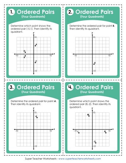 aOrdered Pair Task Cards