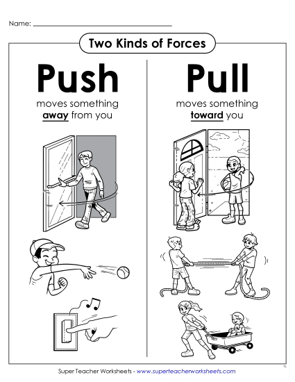 New Push & Pull Anchor Chart Worksheet New Push & Pull Anchor Chart Worksheet