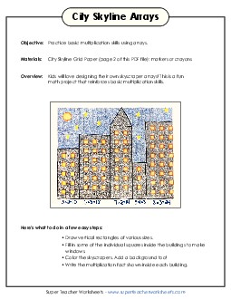 City Skyline Arrays  Multiplication Worksheet