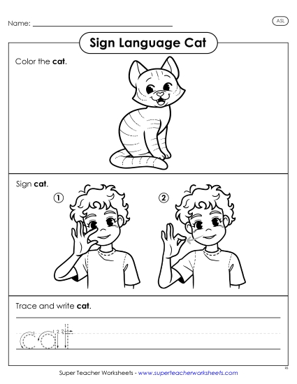 New Cat (ASL) Worksheet New Cat (ASL) Worksheet