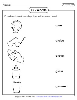 Matching Worksheet Phonics Blends Worksheet