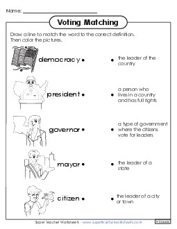 Voting Matching - 2 (Basic)  Worksheet