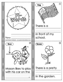 Mini-Book: Fl- Words Phonics Blends Worksheet