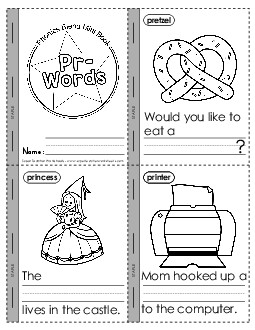 Mini-Book: Pr- Words Phonics Blends Worksheet