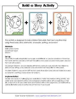 Build-a-Story Writing Activity 1st Grade ELA Worksheet