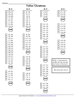 Mystery Graph: Santa Coordinate Grid Picture Mystery Graph Picture Worksheet