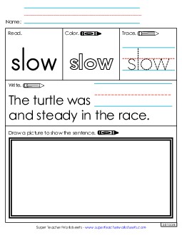 Worksheet 3: Slow Sight Words Individual Worksheet