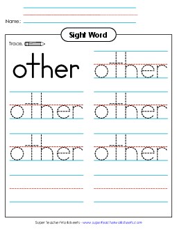 Trace the Word: Other Sight Words Individual Worksheet