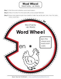 -en Word Wheel Phonics Worksheet