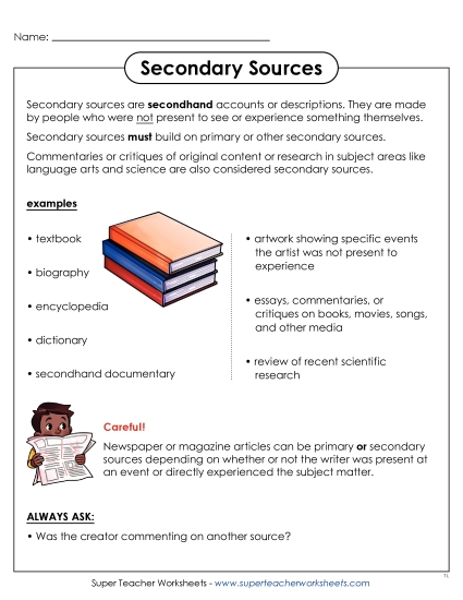 New Secondary Sources Anchor Chart Worksheet New Secondary Sources Anchor Chart Worksheet