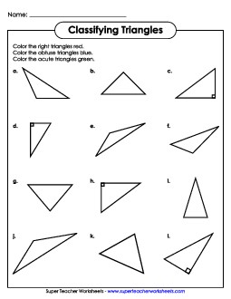 Classify and Color Triangles Worksheet