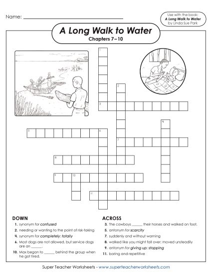 New Vocabulary Crossword for Chapters 7–10 Worksheet New Vocabulary Crossword for Chapters 7–10 Worksheet