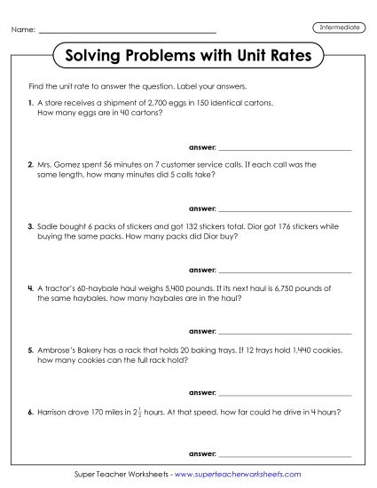 aSolving Problems with Unit Rate