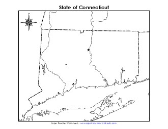 Blank Connecticut Map with City Dots State Maps Worksheet