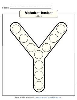 Letter Y - Dabber Alphabet Worksheet