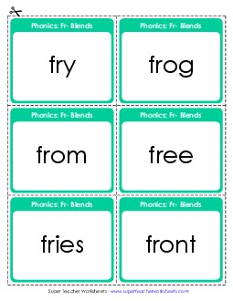 Flashcards Phonics Blends Worksheet