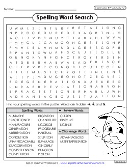 Word Search (F-7)  Spelling F Worksheet