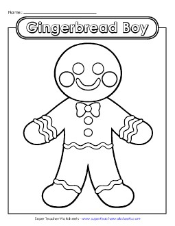 Gingerbread Boy Christmas Worksheet