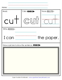 Worksheet 3: Cut Sight Words Individual Worksheet