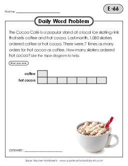 Daily Word Problems  E-66 through E-70 Worksheet