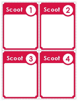 Template: Scoot! Cards (Red) Worksheet