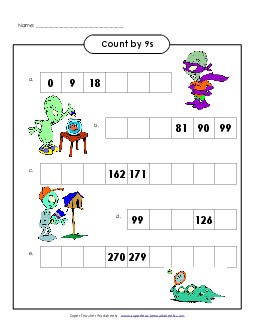 Space Alien Counting Worksheet