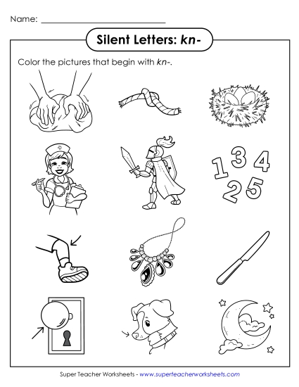 New Color the Kn- Words Worksheet New Color the Kn- Words Worksheet