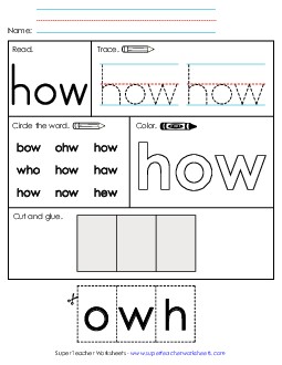 Worksheet 2: How Free Sight Words Individual Worksheet