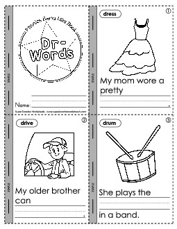 Mini-Book (Dr- Words) Phonics Blends Worksheet