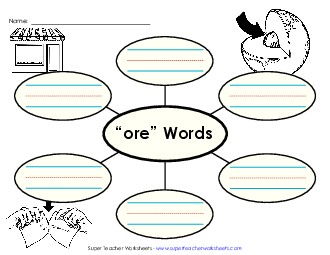 Word Web (-ore) Word Families Worksheet