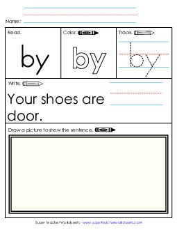 Worksheet 3: By Sight Words Individual Worksheet