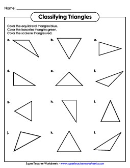 Classify and Color Triangles Worksheet