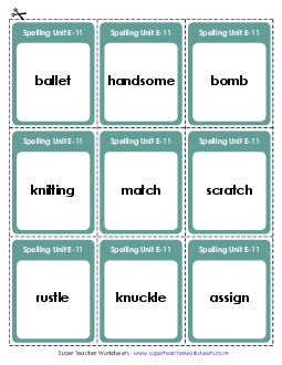 Flashcards (E-11) Spelling E Worksheet