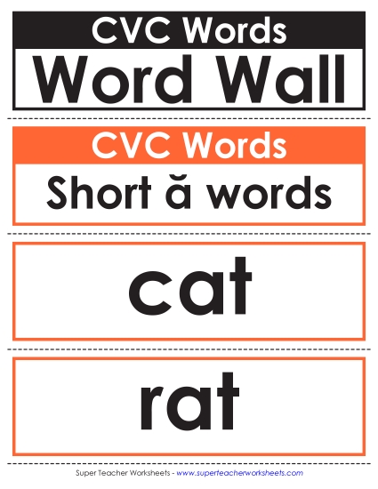 New CVC Words Mixed Vowels Word Wall Worksheet New CVC Words Mixed Vowels Word Wall Worksheet