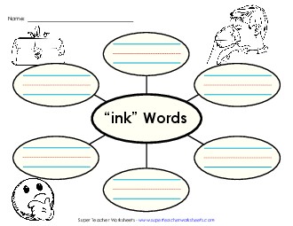 Word Web (-ink) Word Families Worksheet