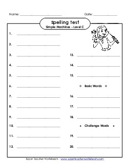 3rd Grade Master List Spelling C Worksheet